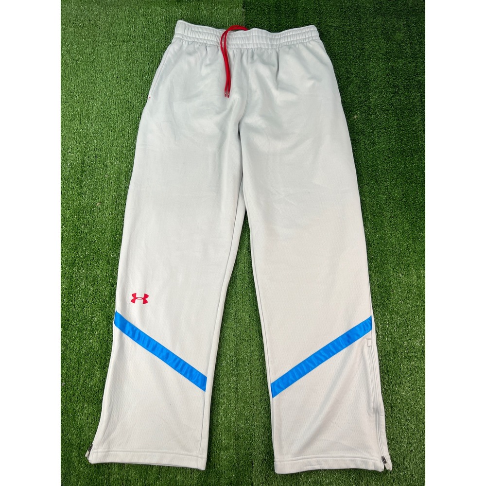 Under Armour Mens Gray Loose Fit Athletic Pants Blue Baggy Joggers Large